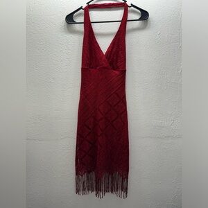 Vintage Hourglass lace halter top dress